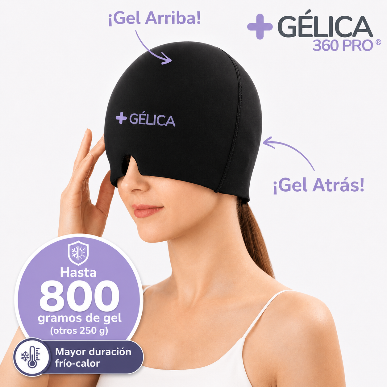 Gorro Gélica 360 PRO | Reduce Migrañas y Dolores de Cabeza en Minutos