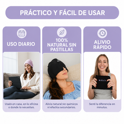 Gorro Gélica 360 PRO | Reduce Migrañas y Dolores de Cabeza en Minutos